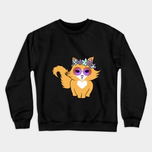 cat with glasses Crewneck Sweatshirt